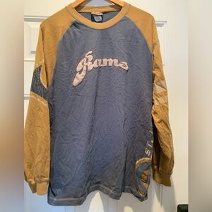 No Huddle NFL Mens St. Louis Rams Long Sleeve Pullover Shirt Size L Large